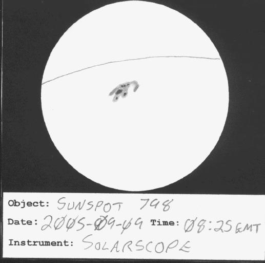 Sketch of Sunspot 798