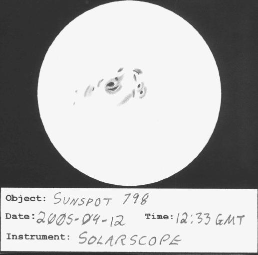 Sketch of Sunspot 798