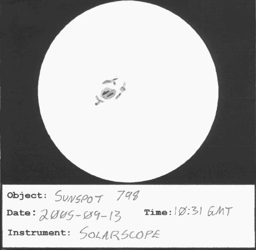 Sketch of Sunspot 798