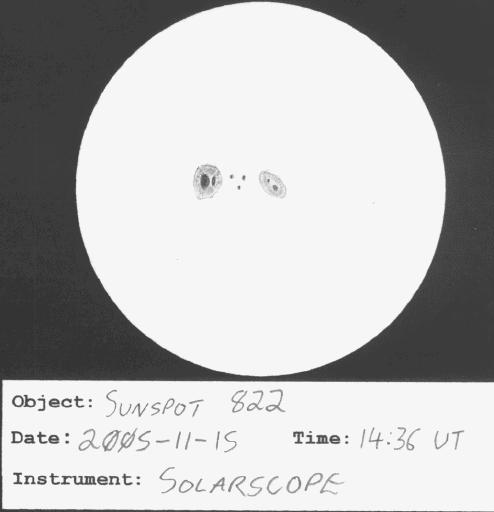 Sketch of Sunspot 822