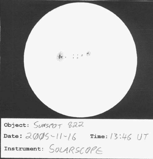 Sketch of Sunspot 822