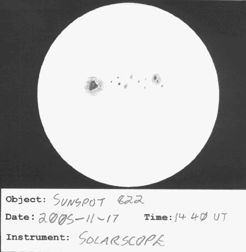 Sketch of Sunspot 822